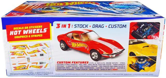 Alt view image 10 of 12 - Skill 2 Model Kit Hot Wheels Opel GT 3-in-1 Kit 1/25 Scale Model by AMT