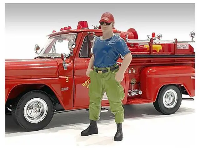 Alt view image 5 of 6 - "Firefighters" Off Duty Figure for 1/18 Scale Models by American Diorama