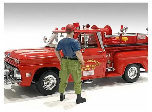 Alt view image 6 of 6 - "Firefighters" Off Duty Figure for 1/18 Scale Models by American Diorama