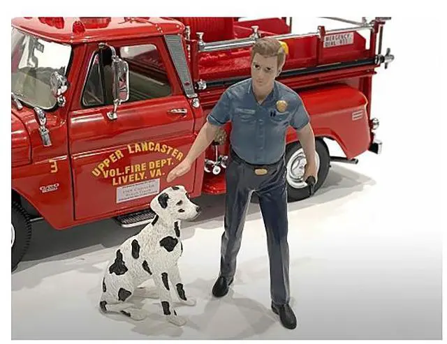 Alt view image 5 of 7 - "Firefighters" Fire Dog Training Figures (Trainer and Dog) for 1/24 Scale Models by American Diorama