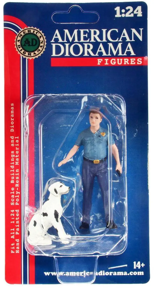 Alt view image 7 of 7 - "Firefighters" Fire Dog Training Figures (Trainer and Dog) for 1/24 Scale Models by American Diorama