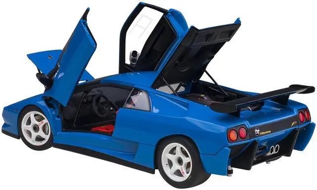 Alt view image 9 of 9 - Lamborghini Diablo SV-R Blu Le Mans Blue 1/18 Model Car by Autoart