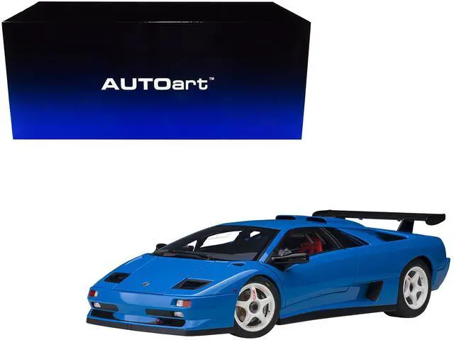 Alt view image 8 of 9 - Lamborghini Diablo SV-R Blu Le Mans Blue 1/18 Model Car by Autoart