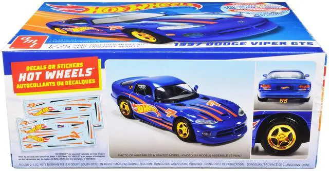 Alt view image 5 of 8 - Skill 1 Snap Model Kit 1997 Dodge Viper GTS "Hot Wheels" 1/25 Scale Model by AMT
