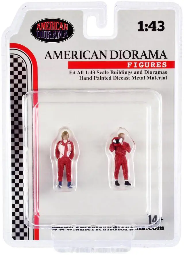 Alt view image 8 of 8 - "Racing Legends" 70's Set of 2 Diecast Figures for 1/43 Scale Models by American Diorama