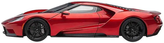 Alt view image 7 of 7 - 2017 Ford GT Liquid Red with Silver Stripes 1/18 Model Car by Autoart