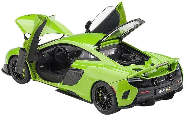 Alt view image 5 of 6 - McLaren 675LT Napier Green with Black Wheels 1/18 Model Car by Autoart