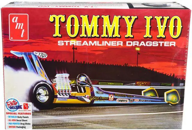 Alt view image 7 of 8 - Skill 2 Model Kit Tommy Ivo Streamliner Dragster 1/25 Scale Model by AMT