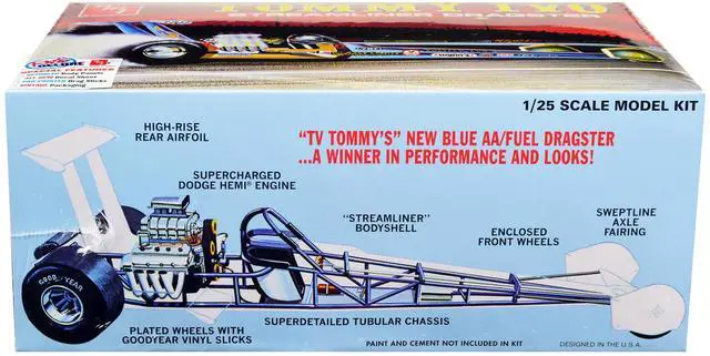 Alt view image 6 of 8 - Skill 2 Model Kit Tommy Ivo Streamliner Dragster 1/25 Scale Model by AMT