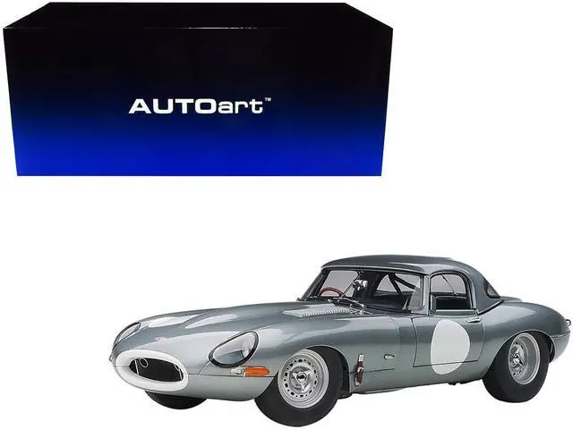 Alt view image 5 of 6 - Jaguar Lightweight E Type Roadster RHD (Right Hand Drive) Dark Silver 1/18 Model Car by Autoart
