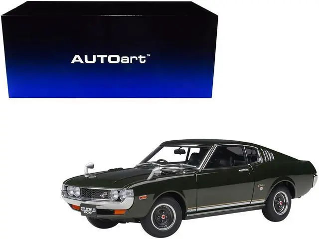 Alt view image 7 of 9 - 1973 Toyota Celica Liftback 2000GT (RA25) RHD (Right Hand Drive) Moss Green 1/18 Model Car by Autoart