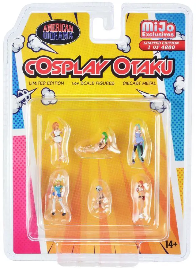 Alt view image 5 of 6 - "Cosplay Otaku" 6 piece Diecast Figure Set Limited Edition to 4800 pieces Worldwide for 1/64 Scale Models by American Diorama