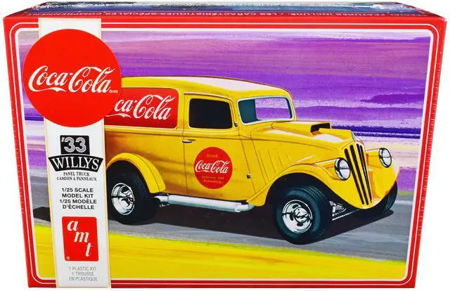 Alt view image 5 of 8 - Skill 2 Model Kit 1933 Willys Panel Truck "Coca-Cola" 1/25 Scale Plastic Model by AMT