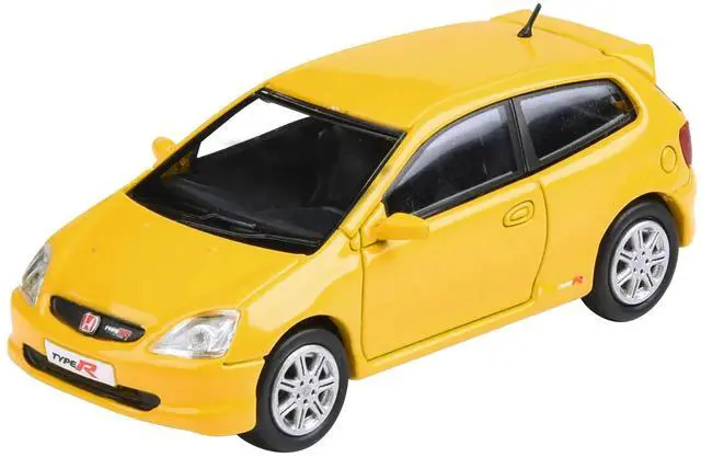 Alt view image 2 of 8 - 2001 Honda Civic Type R EP3 Sunlight Yellow 1/64 Diecast Model Car by Paragon Models