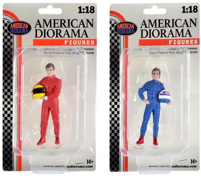 Alt view image 9 of 9 - "Racing Legends" 80's Figures A and B Set of 2 for 1/18 Scale Models by American Diorama
