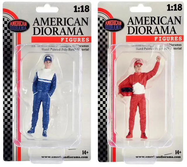 Alt view image 9 of 9 - "Racing Legends" 90's Figures A and B Set of 2 for 1/18 Scale Models by American Diorama