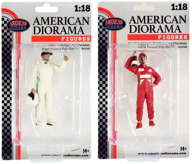 Alt view image 9 of 9 - "Racing Legends" 2000's Figures A and B Set of 2 for 1/18 Scale Models by American Diorama