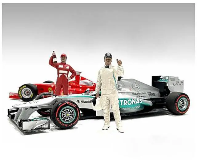 Alt view image 6 of 9 - "Racing Legends" 2000's Set of 2 Diecast Figures for 1/43 Scale Models by American Diorama