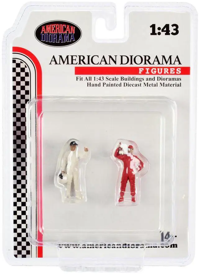 Alt view image 9 of 9 - "Racing Legends" 2000's Set of 2 Diecast Figures for 1/43 Scale Models by American Diorama