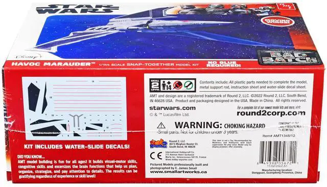 Alt view image 5 of 8 - Skill 2 Model Kit Havoc Marauder Space Ship "Star Wars: The Bad Batch" (2021-Current) TV Series 1/144 Scale Model by AMT
