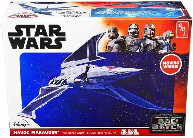 Alt view image 6 of 8 - Skill 2 Model Kit Havoc Marauder Space Ship "Star Wars: The Bad Batch" (2021-Current) TV Series 1/144 Scale Model by AMT