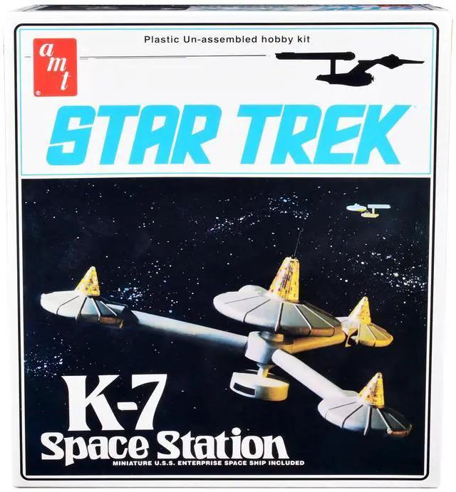 Alt view image 5 of 8 - Skill 2 Model Kit K-7 Space Station "Star Trek" (1966-1969) TV Series 1/7600 Scale Model by AMT