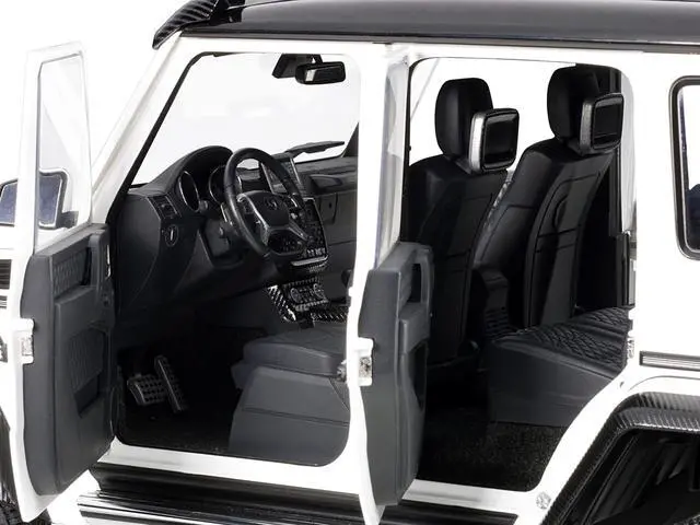 Alt view image 7 of 9 - Mercedes Benz G500 4X4 2 Gloss White 1/18 Model Car by Autoart