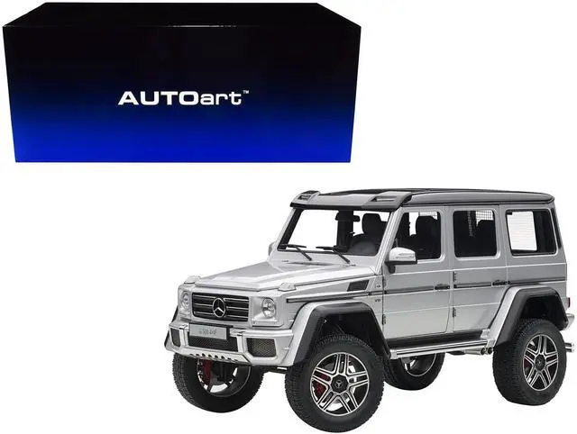 Alt view image 6 of 9 - Mercedes Benz G500 4X4 2 Silver 1/18 Model Car by Autoart