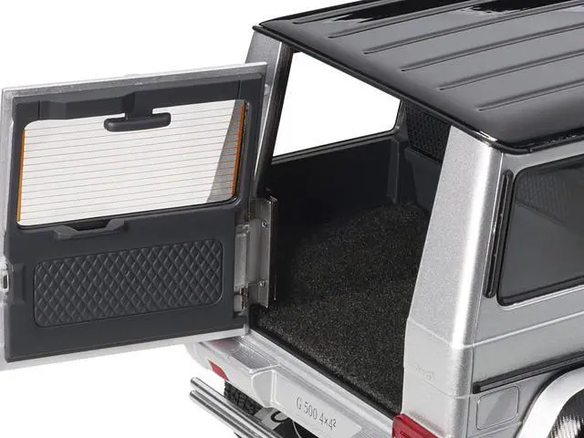 Alt view image 9 of 9 - Mercedes Benz G500 4X4 2 Silver 1/18 Model Car by Autoart