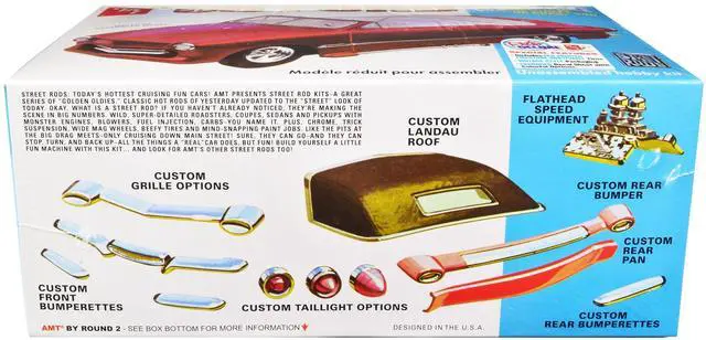Alt view image 6 of 8 - Skill 2 Model Kit 1950 Ford Convertible "Street Rods" 3-in-1 Kit 1/25 Scale Model by AMT