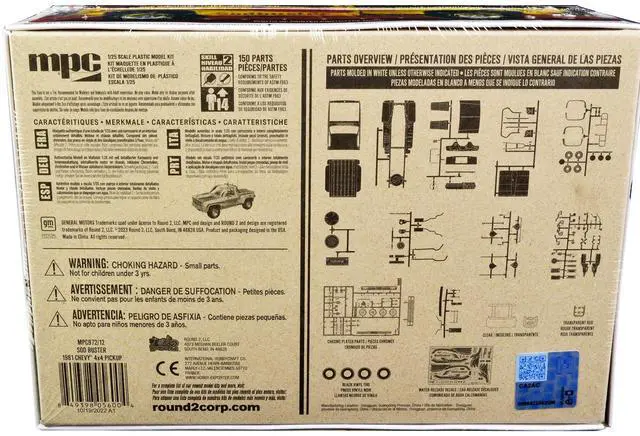 Alt view image 8 of 8 - Skill 2 Model Kit 1981 Chevrolet 4x4 Stepside Pickup Truck "Sod Buster" 1/25 Scale Model by MPC