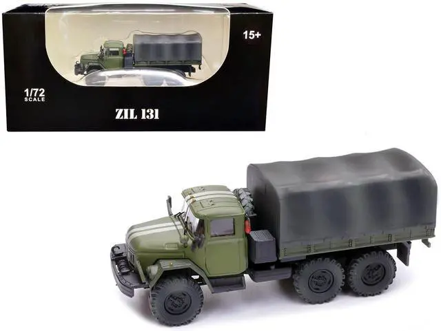 Alt view image 8 of 8 - ZIL 131 Cargo Truck Green with White Stripes "Ukrainian Ground Forces" 1/72 Diecast Model by Legion