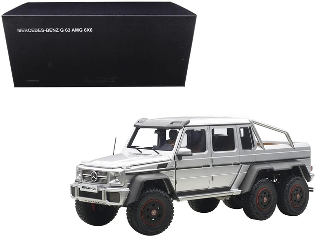 Alt view image 2 of 4 - Mercedes G63 AMG 6X6 Silver 1/18 Model Car by Autoart
