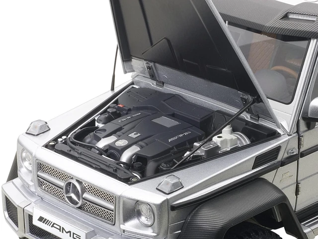 Alt view image 4 of 4 - Mercedes G63 AMG 6X6 Silver 1/18 Model Car by Autoart