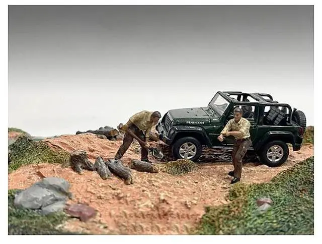 Alt view image 4 of 6 - "4X4 Mechanics" 2 Piece Diecast Figure Set 2 for 1/43 Scale Models by American Diorama