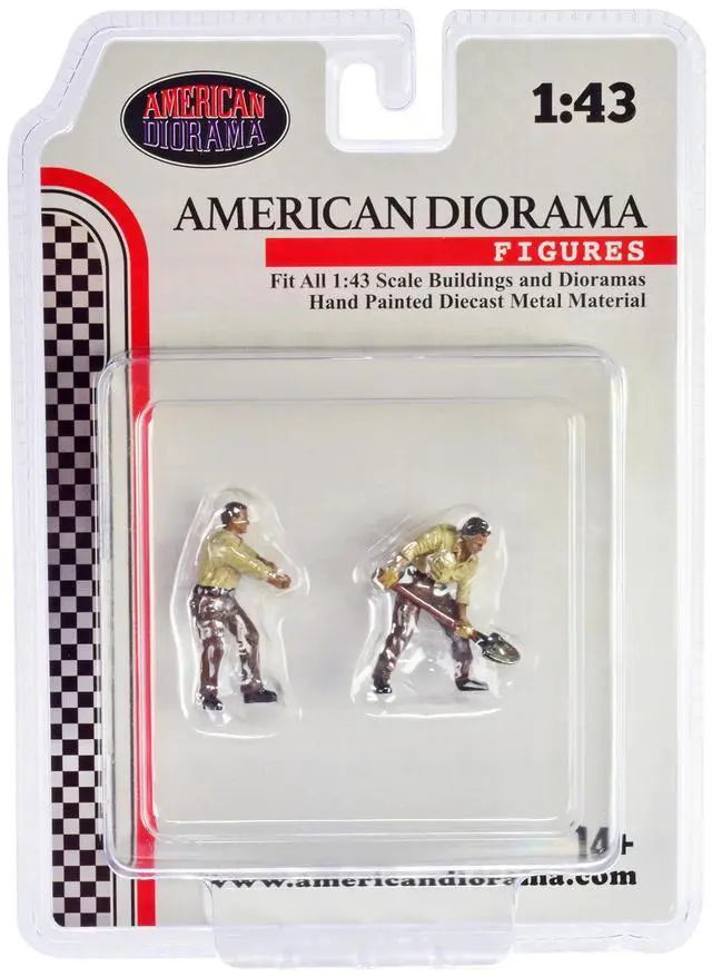 Alt view image 6 of 6 - "4X4 Mechanics" 2 Piece Diecast Figure Set 2 for 1/43 Scale Models by American Diorama