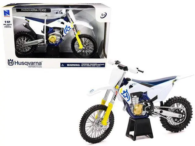 Alt view image 2 of 2 - Husqvarna FC450 White and Blue 1/12 Diecast Motorcycle Model by New Ray