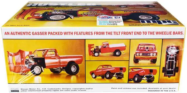 Alt view image 6 of 8 - Skill 2 Model Kit 1975 Datsun Pickup Truck "Lil Hustler" 1/25 Scale Model by MPC