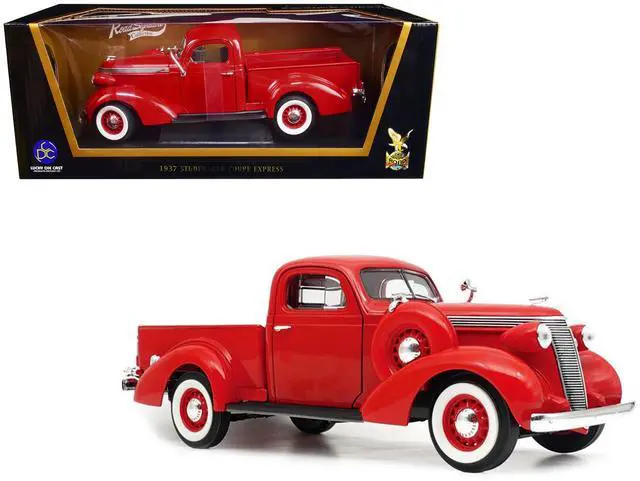 Alt view image 4 of 4 - 1937 Studebaker Coupe Express Pickup Truck Red 1/18 Diecast Model Car by Road Signature