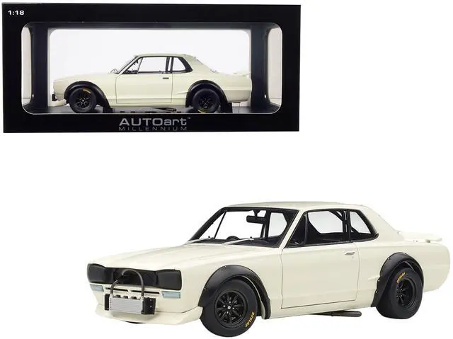 Alt view image 5 of 5 - 1972 Nissan Skyline GT-R (KPGC-10) Racing White "Millennium" 1/18 Diecast Model Car by Autoart