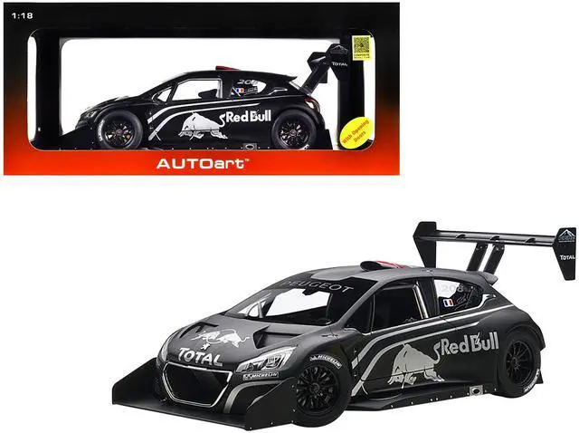 Alt view image 5 of 5 - Peugeot 208 T16 Pikes Peak "Red Bull" Presentation Car Black 1/18 Model Car by Autoart