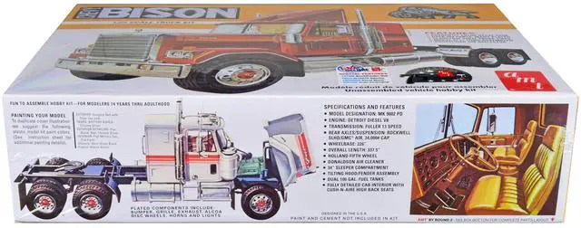 Alt view image 5 of 8 - Skill 3 Model Kit Chevrolet Bison Truck Tractor 1/25 Scale Model by AMT