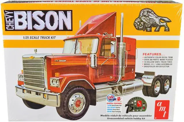 Alt view image 8 of 8 - Skill 3 Model Kit Chevrolet Bison Truck Tractor 1/25 Scale Model by AMT