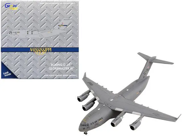 Alt view image 6 of 6 - McDonnell Douglas C-17A Globemaster III Aircraft Mississippi Air National Guard USAF 1/400 Diecast Model Airplane by GeminiJets