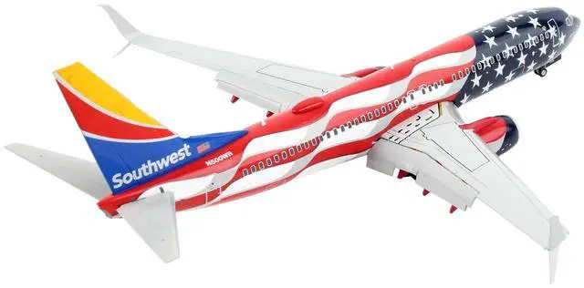 Alt view image 9 of 10 - Boeing 737-800 Commercial Aircraft with Flaps Down "Freedom One" American Flag Livery 1/200 Diecast Model Airplane by GeminiJets