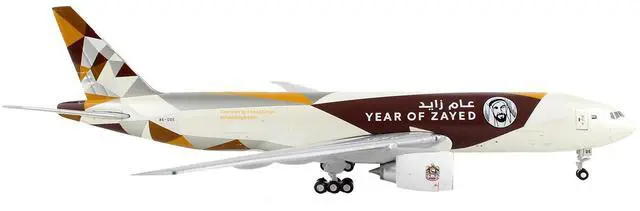 Alt view image 4 of 5 - Boeing 777F Commercial Aircraft "Etihad Cargo - Year of Zayed" White with Graphics 1/400 Diecast Model Airplane by GeminiJets