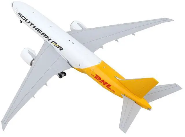 Alt view image 5 of 6 - Boeing 777F Commercial Aircraft "Southern Air - DHL" White and Yellow 1/400 Diecast Model Airplane by GeminiJets