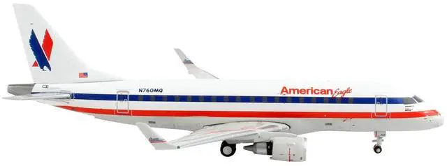 Alt view image 4 of 5 - Embraer ERJ-170 Commercial Aircraft "American Airlines" White with Blue & Red Stripes 1/400 Diecast Model Airplane by GeminiJets