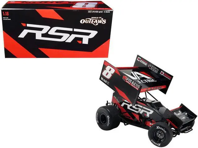 Alt view image 5 of 5 - Winged Sprint Car #8 Aaron Reutzel "RSR" Baughman-Reutzel Motorsports "World of Outlaws" (2023) 1/18 Diecast Model Car by ACME