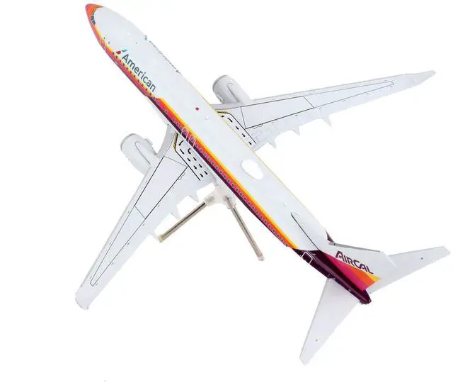 Alt view image 4 of 6 - Boeing 737-800 Commercial Aircraft "American Airlines - AirCal" Gray with Stripes 1/200 Diecast Model Airplane by GeminiJets
